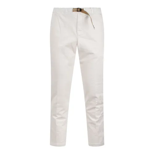 White Sand , Slim Fit Cotton Twill Pants ,White male, Sizes: