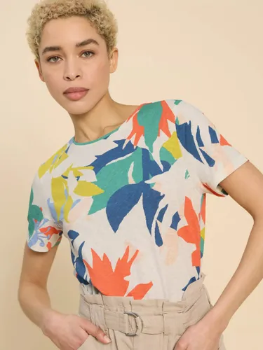 White Stuff Abbie Abstract Leaf Print T-Shirt, Multi - Multi - Female