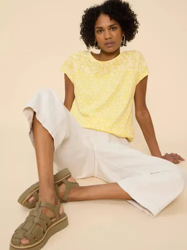 White Stuff Anthea Embroidered Top, Yellow - Yellow - Female