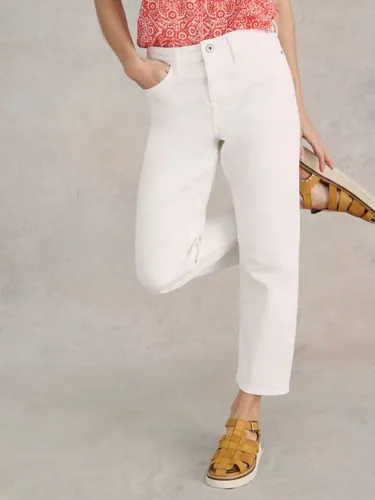 White Stuff Blake Cropped Straight Leg Jeans - Natural White - Female