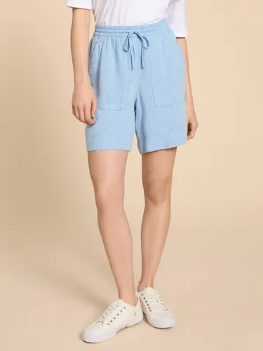 White Stuff Elle Linen Blend Shorts - Chambray Blue - Female