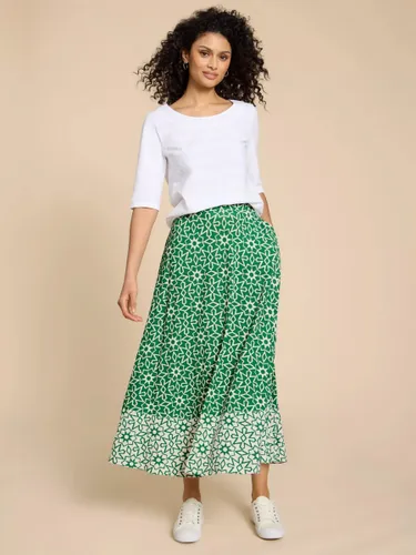 White Stuff Jada Ecovero Maxi Skirt, Green/Multi - Green/Multi - Female