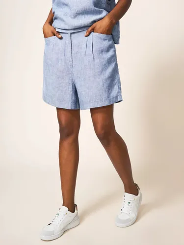 White Stuff Rowena Linen Shorts - Chambray Blue - Female