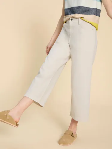 White Stuff Tia Wide Leg Cropped Jeans - Natural White - Female