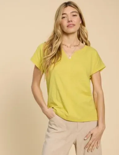 White Stuff Womens Pure Cotton T-Shirt - 8 - Yellow, Yellow