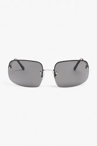 Wide frameless sunglasses - Black