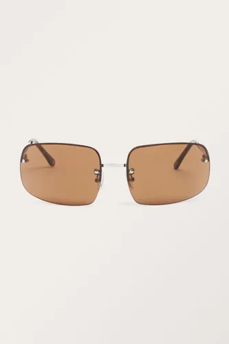 Wide frameless sunglasses - Brown