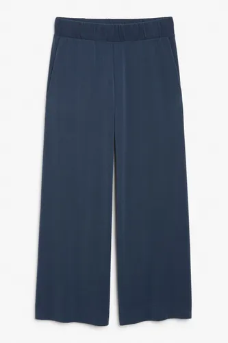 Wide leg super-soft trousers - Blue