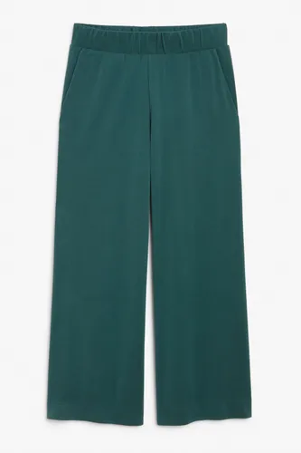 Wide leg super-soft trousers - Green
