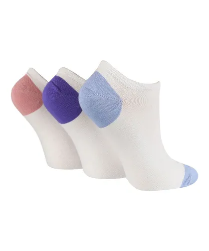 Wildfeet Womens Wild Feet - 3 Pack Ladies Breathable Bamboo Low Cut Trainer Socks - Blue Viscose