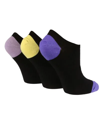Wildfeet Womens Wild Feet - 3 Pack Ladies Breathable Bamboo Low Cut Trainer Socks - Purple Viscose