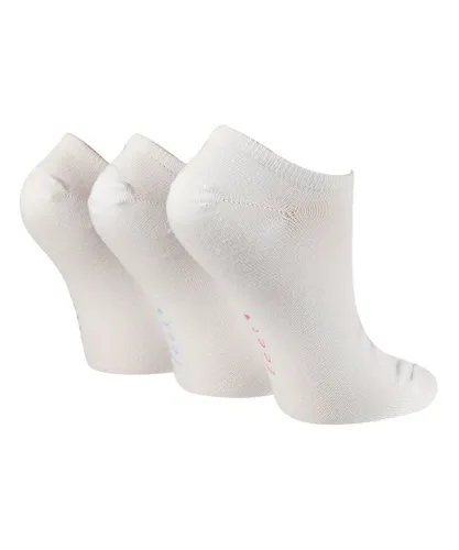 Wildfeet Womens Wild Feet - 3 Pack Ladies Breathable Bamboo Low Cut Trainer Socks - White Viscose