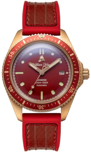 William Wood Watch Bronze Ruby Red Fire Hose