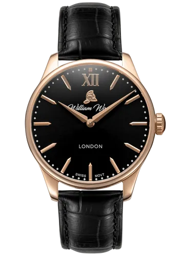 William Wood Watch Chivalrous Rose Gold Black Leather