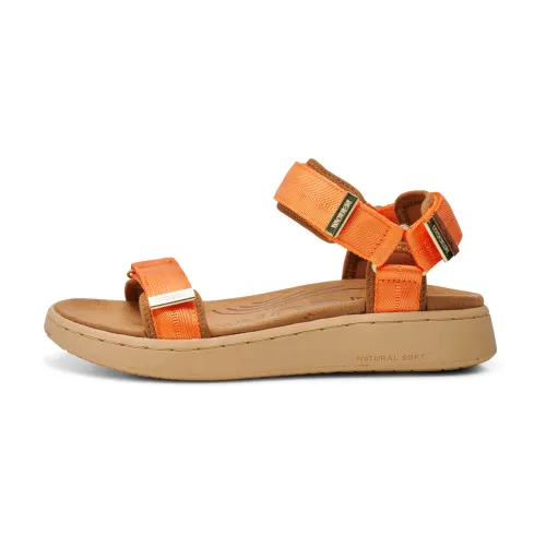 Woden , Adjustable Strap Comfort Sandal with Natural Soft Technology ,Orange female, Sizes:
