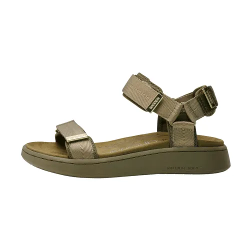Woden , Comfortable Textile and Rubber Sandal ,Green female, Sizes: