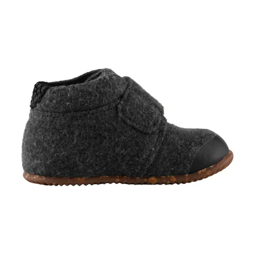 Woden , Kim Felt - Dark Grey Melange Baby Shoes ,Gray male, Sizes: