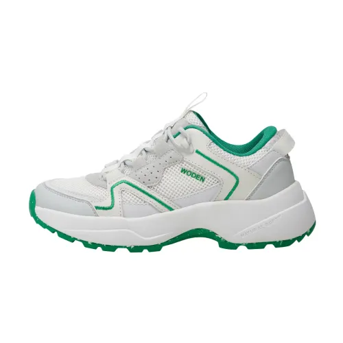 Woden , Reflective Chunky Sole Sneaker ,White female, Sizes: