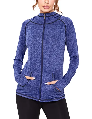Woman Sportswear Track Jackets Plain Zip Up Hoodie Top