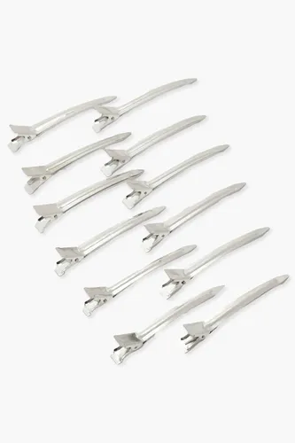 Womens 12 Pack Section Pin Curl Clips - Grey - One Size, Grey