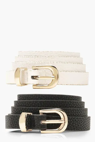 Womens 2 Pack Basic Skinny Belt - Multi - One Size, Multi
