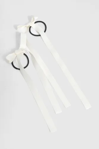 Womens 2 Pack Ivory Bow Bobbles - White - One Size, White