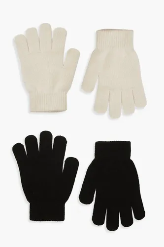 Womens 2 Pack Magic Gloves - White - One Size, White