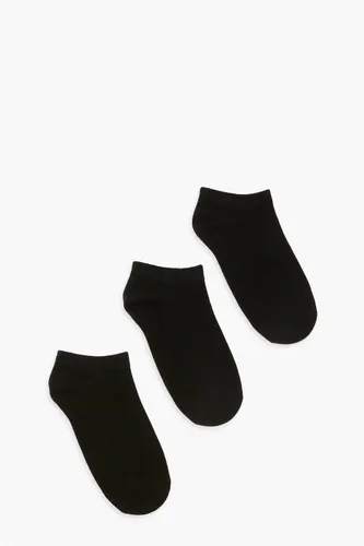 Womens 3 Pack Trainer Socks - Black - One Size, Black
