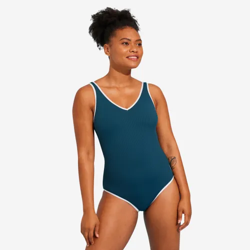 Women's Aquafitness One-piece Swimsuit Ines Blue White