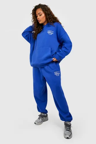 Womens Athleisure Club Embroidered Hooded Tracksuit - Blue - Xs, Blue
