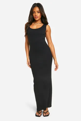 Womens Basic Rib Scoop Maxi Dress - Black - 8, Black