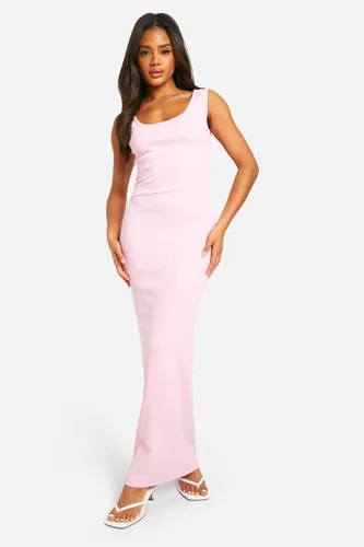 Womens Basic Rib Scoop Maxi Dress - Pink - 12, Pink