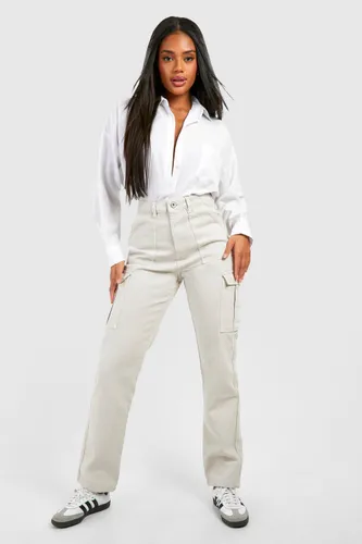 Womens Basics Cargo Pocket Jeans - Cream - 6, Cream