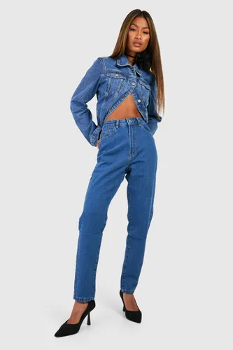 Womens Basics High Waisted Mom Jeans - Blue - 6, Blue