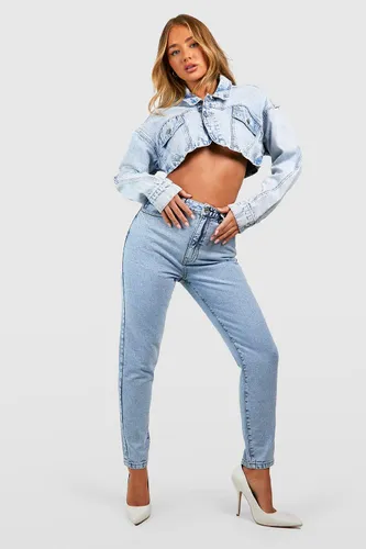 Womens Basics High Waisted Slim Fit Jeans - Blue - 12, Blue