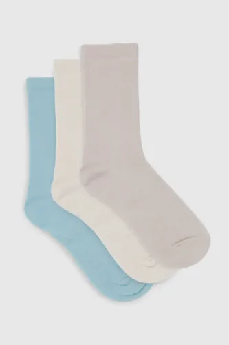 Womens Blue 3 Pack Socks - Multi - One Size, Multi