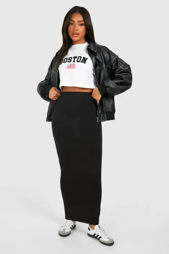 Womens Boston Slogan Cropped T-Shirt And Skirt Set - Black - S, Black