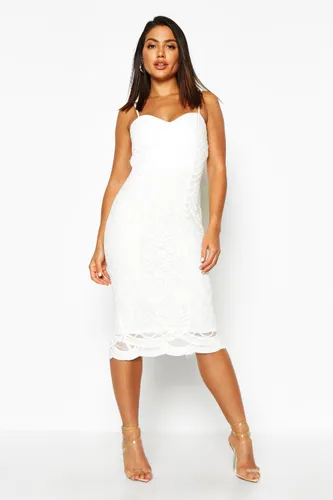 Womens Boutique Mesh Panelled Strappy Midi Dress - White - 12, White