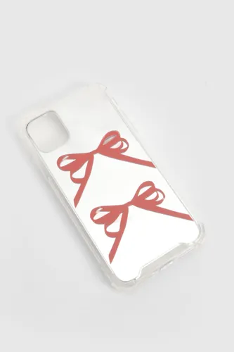 Womens Bow Detail Mirrored Phone Case - Iphone 11, Red