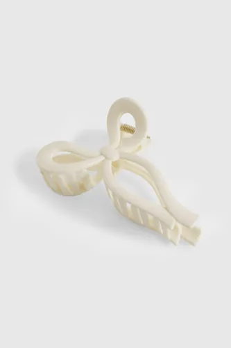 Womens Bow Shaped Claw Clip - White - One Size, White