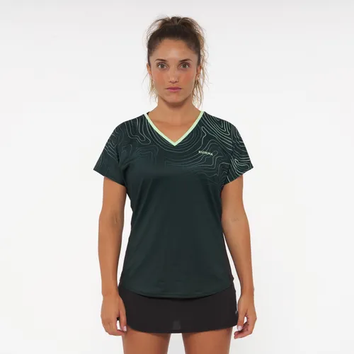 Women's Breathable Short-sleeved Padel T-shirt 500 - Green