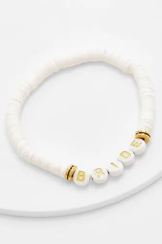 Womens Bride White Beaded Bracelet - One Size, White
