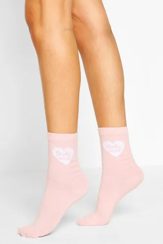 Womens Brides Bestie Slogan Socks - Pink - One Size, Pink
