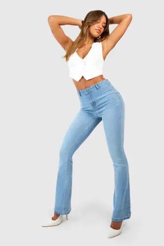 Womens Butt Shaper High Rise Skinny Flared Jeans - Blue - 16, Blue