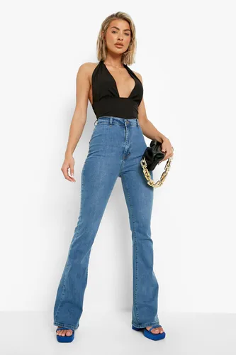 Womens Butt Shaper High Rise Skinny Flared Jeans - Blue - 8, Blue