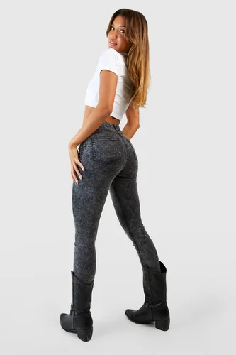 Womens Butt Shaper High Rise Skinny Jeans - Black - 6, Black