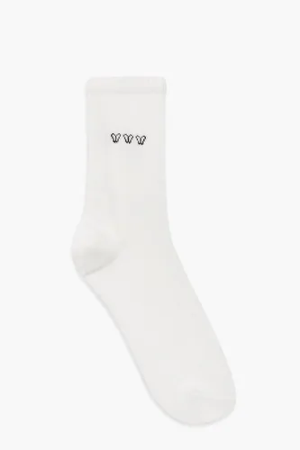 Womens Butterfly Sports Sock - White - One Size, White