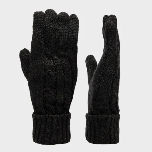 Women's Cable Knit Gloves, Black
