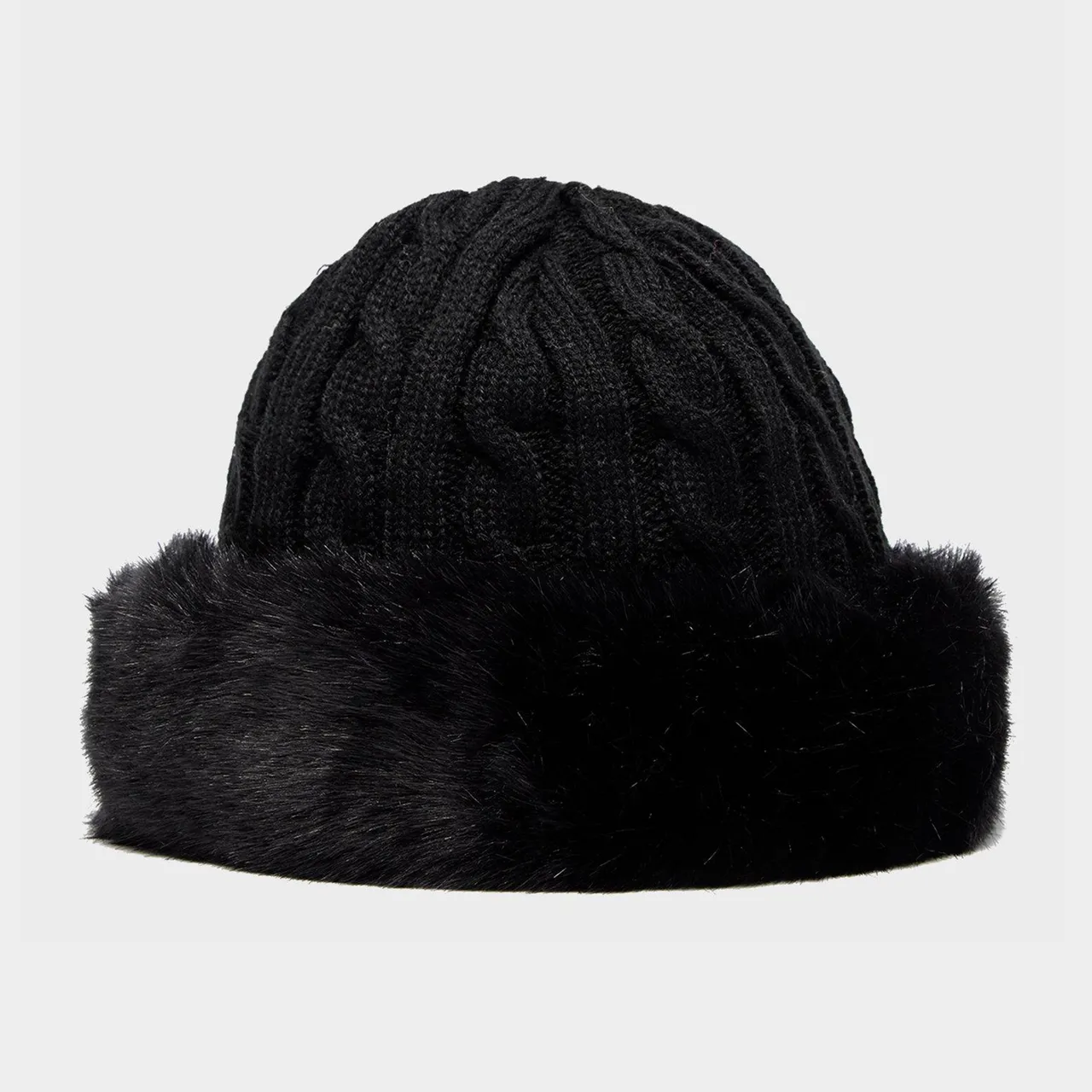 Women's Camilla Fur Trim Hat, Black