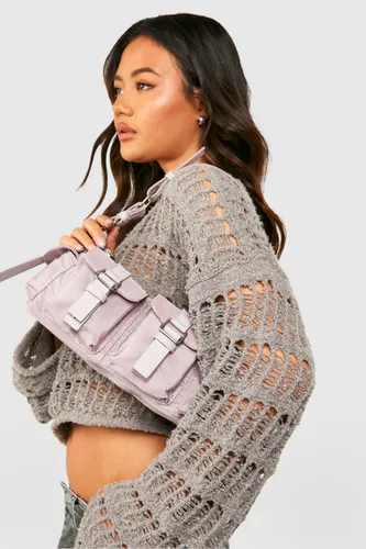 Womens Cargo Pocket Shoulder Bag - Pink - One Size, Pink